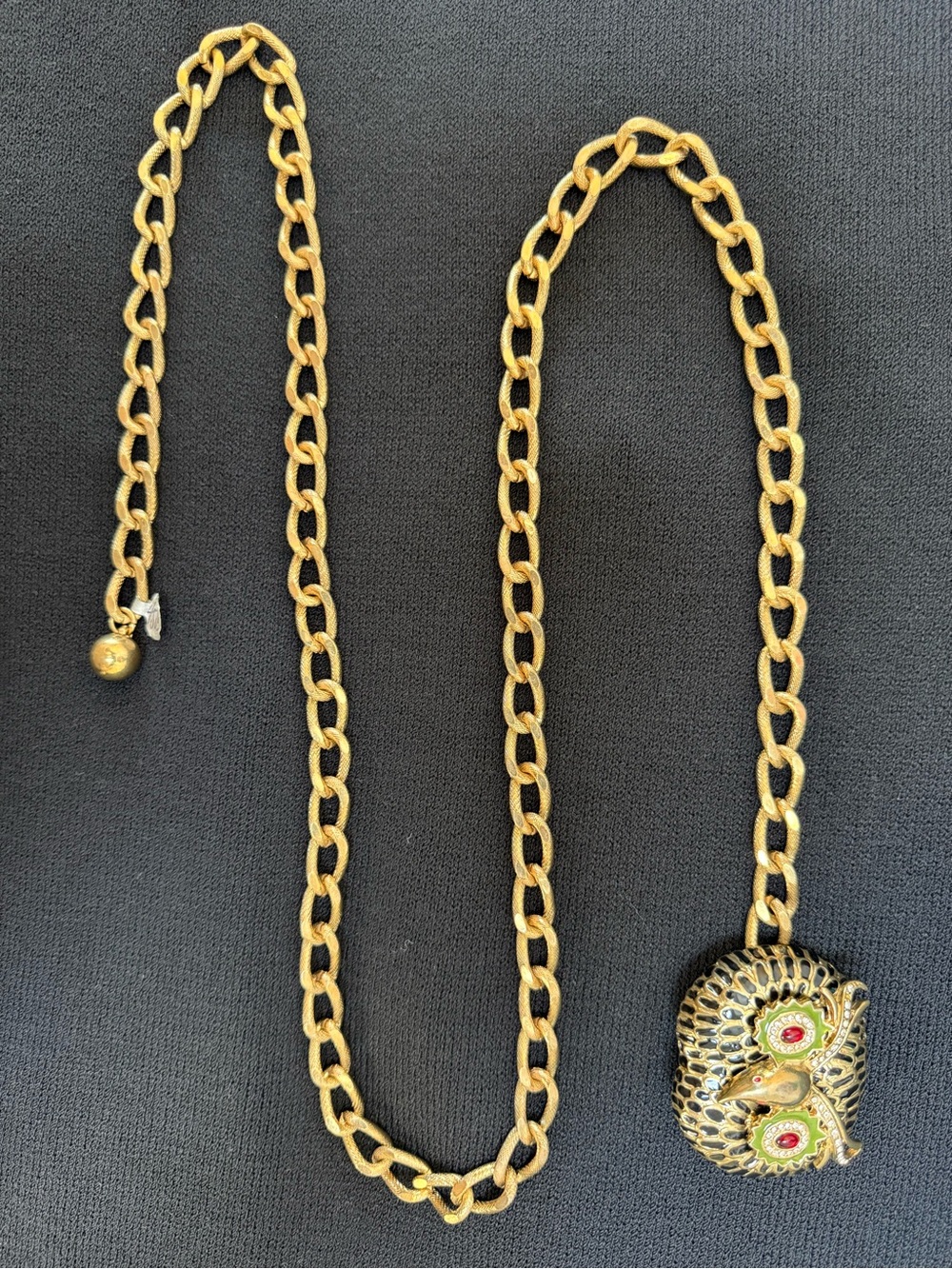 KJL Vintage Owl Chain Belt